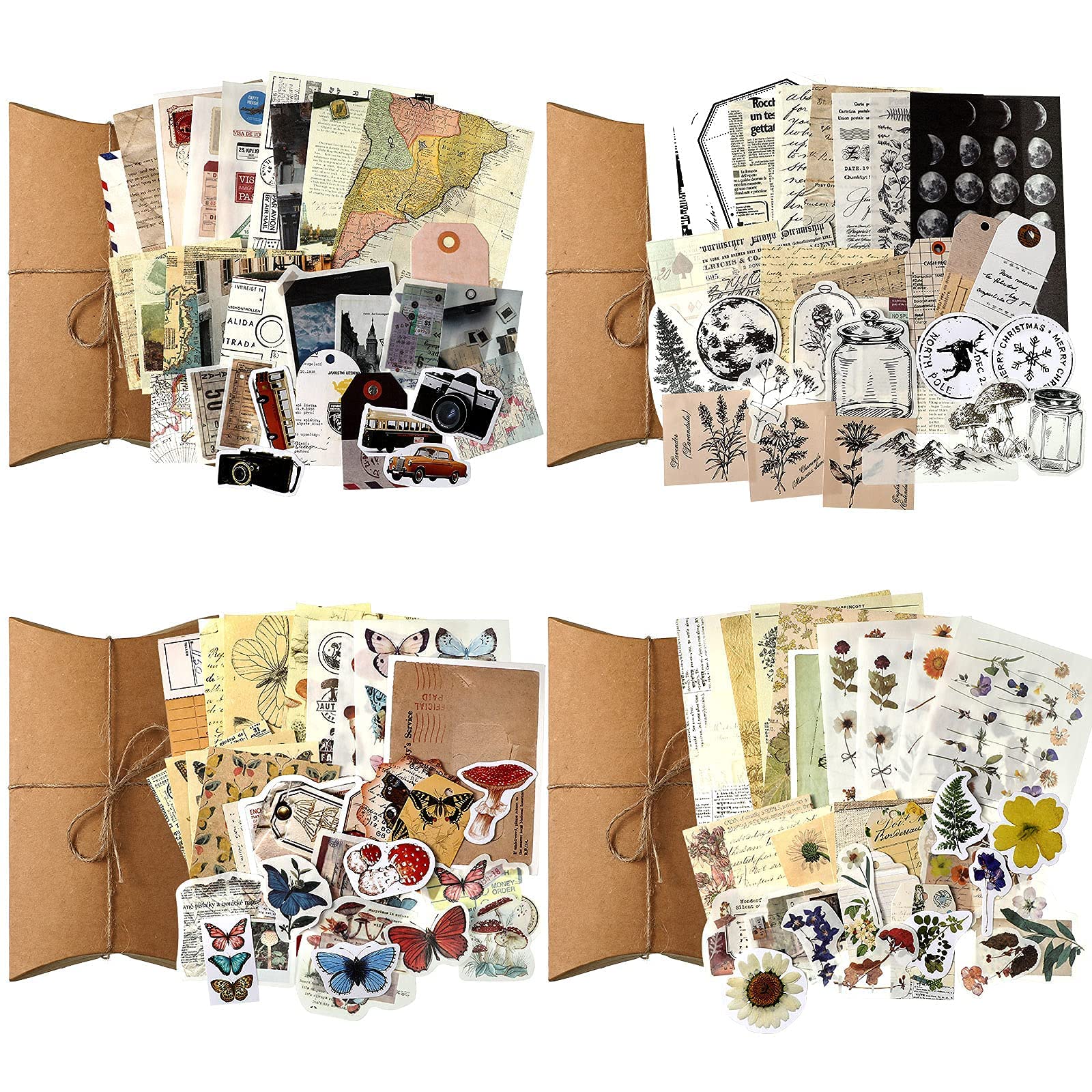 HASTHIP  120 Pieces Vintage Scrapbooking Stickers DIY Journaling Scrapbook Adhesive Washi Paper Stamp Stickers Antique Retro Natural Collection Stickers Diary Journal Embellishment Supplies HASTHIP  120 Pieces Vintage Scrapbooking Stickers DIY Journaling Scrapbook Adhesive Washi Paper Stamp Stickers Antique Retro Natural Collection Stickers Diary Journal Embellishment Supplies